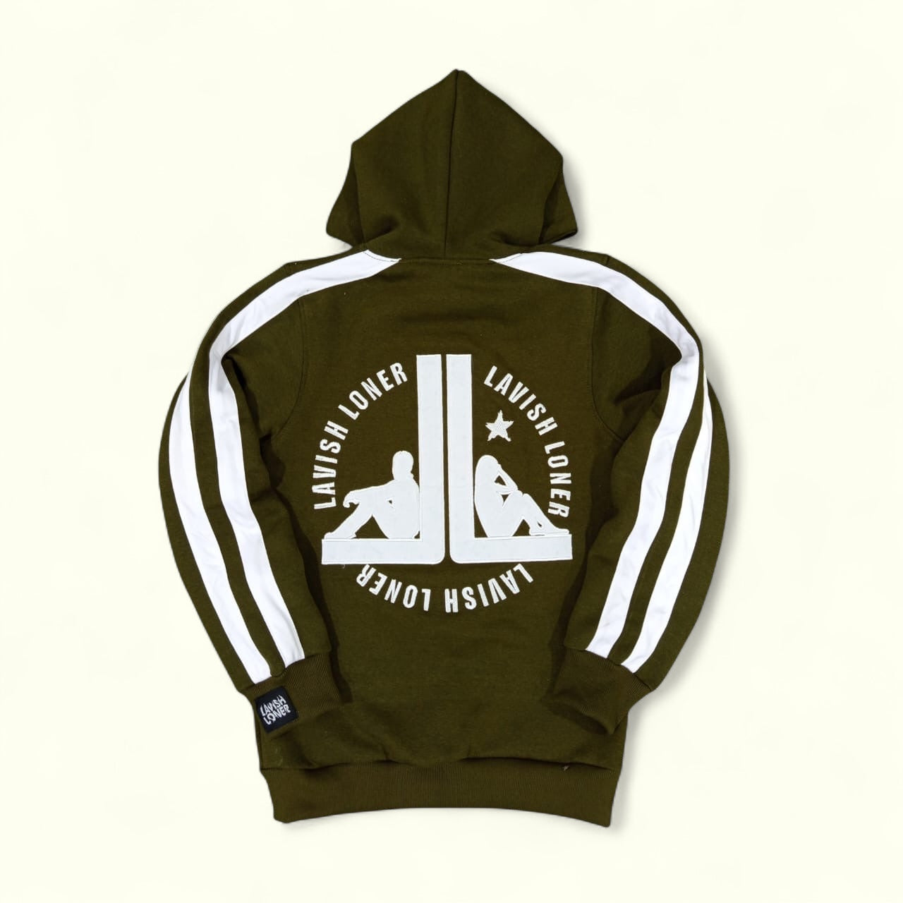 Lavish Loner BTW hoodie olive green