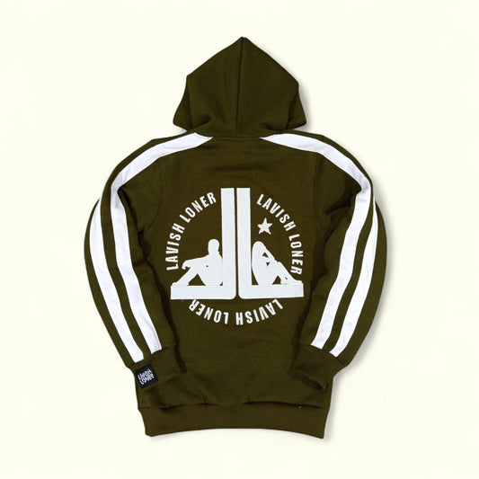 Lavish Loner BTW hoodie olive green